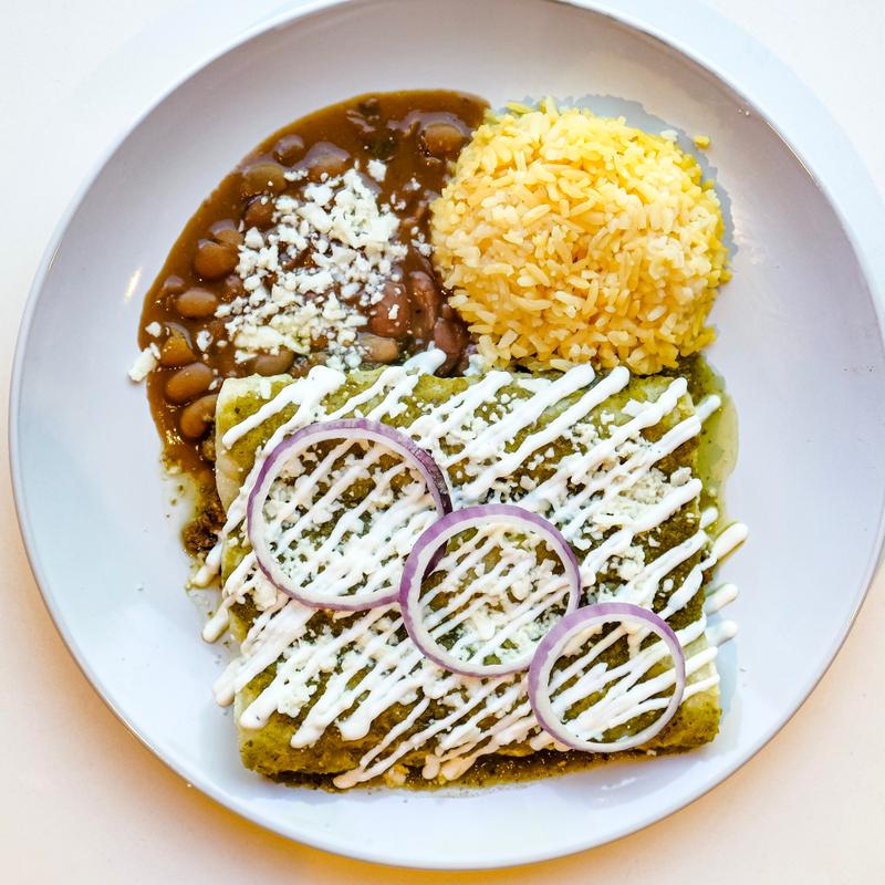 Enchiladas Verdes Y Mole Poblano (GF) photo
