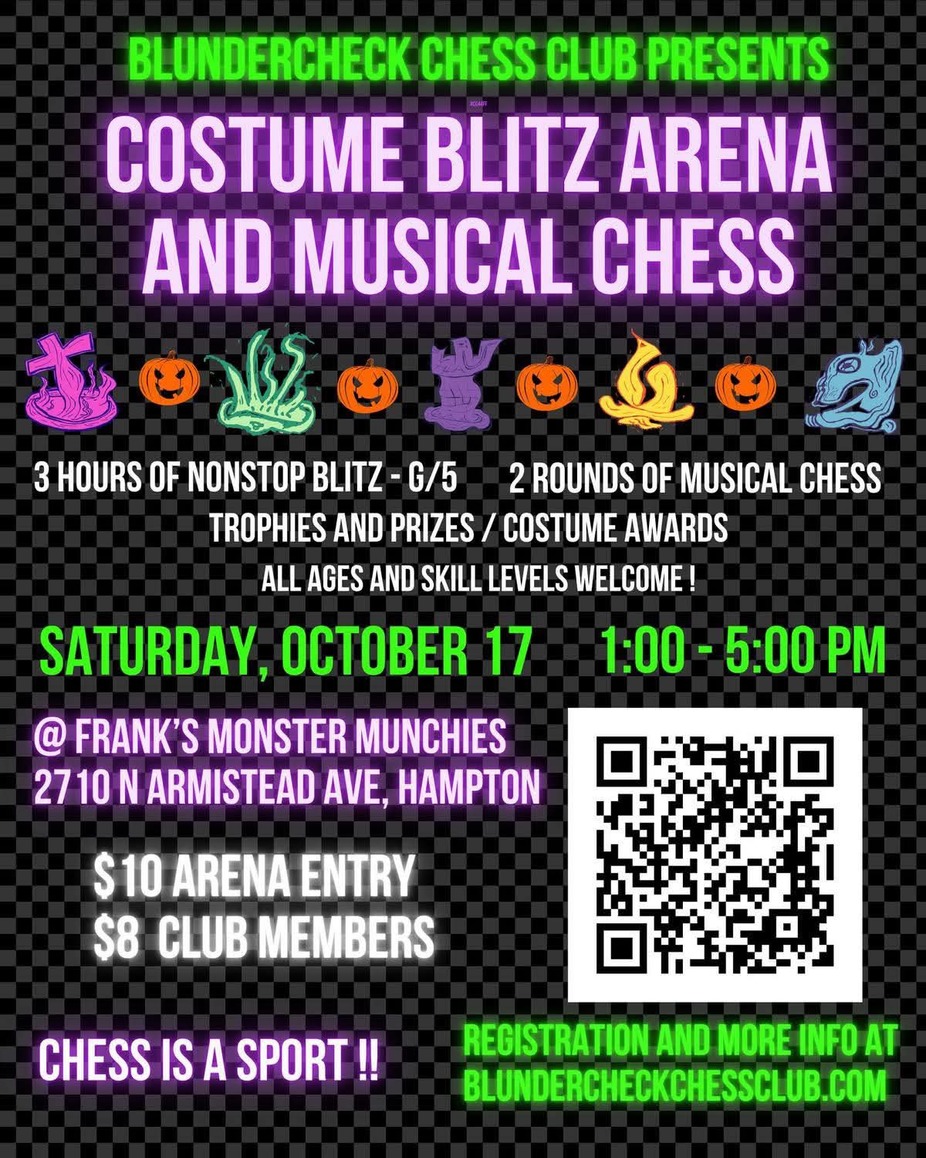 ♟️🎃 COSTUME BLITZ ARENA & MUSICAL CHESS! 🎶👻 event photo