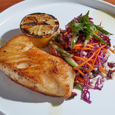 Chilean Sea Bass and salad.