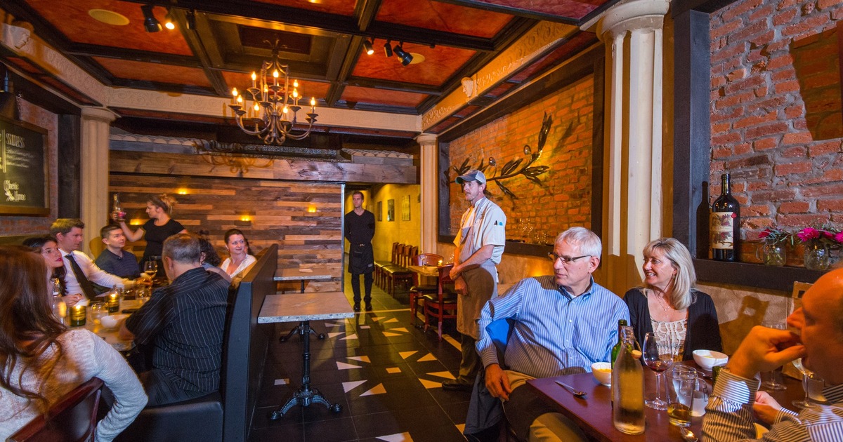 Customers having drinks at the tables