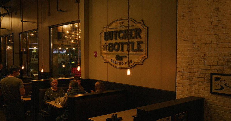 Interior, guests enjoying drinks