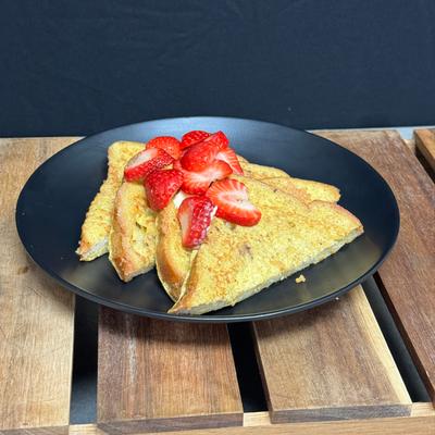 French toast with strawberries.