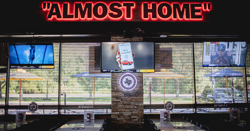 Interior, almost home sign