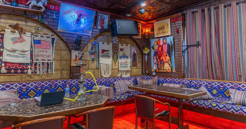 Interior seating area in Arabic style