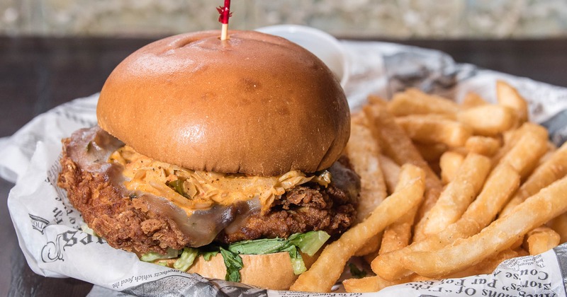 Fried Chicken Sandwich and fries