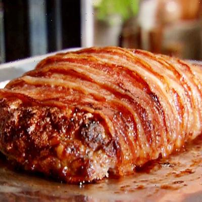 Bacon-wrapped meatloaf.