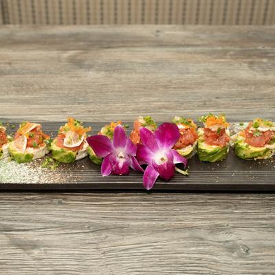 Crab, tuna, and avocado rolls.