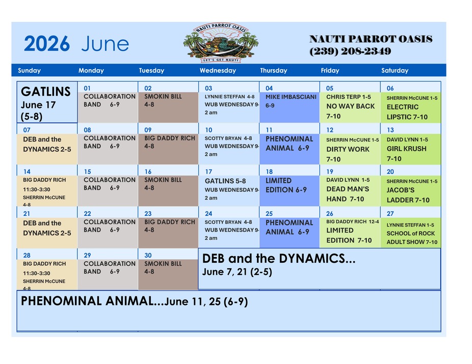 Oasis Events Calendar