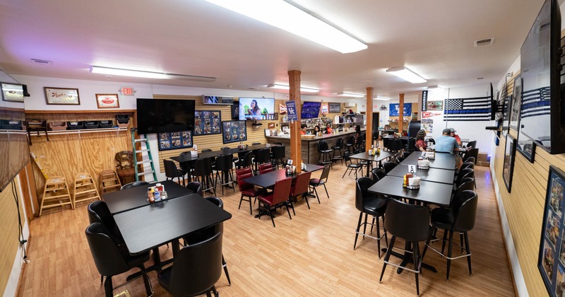 Interior, wide look to the diner area