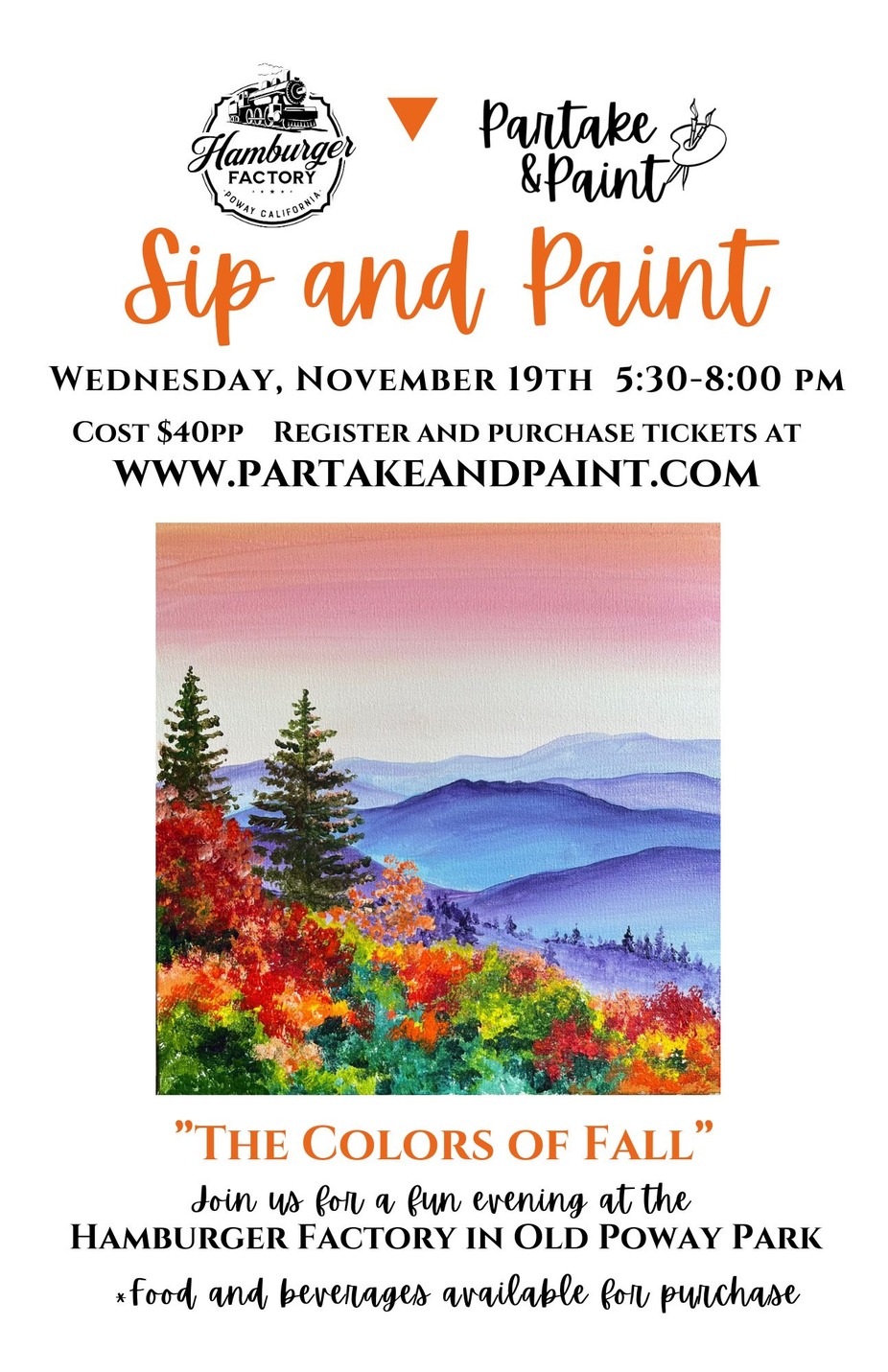The colors of Fall Sip and Paint event photo