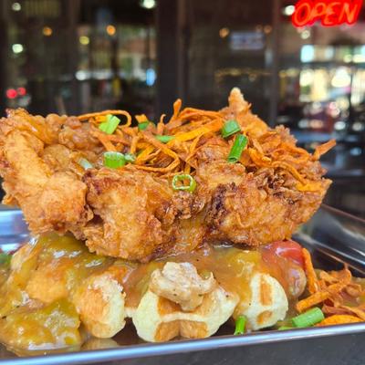 Green Chile Chicken & Waffles.