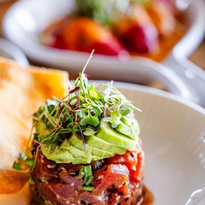 Tuna and avocado stack.
