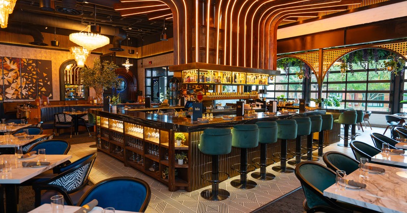 Interior, bar and seating area