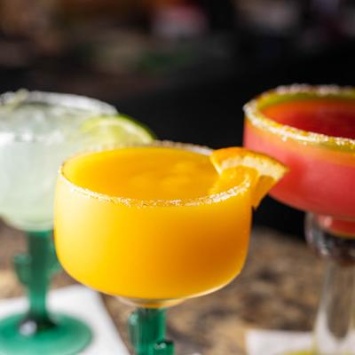 Lime, mango and strawberry Margaritas