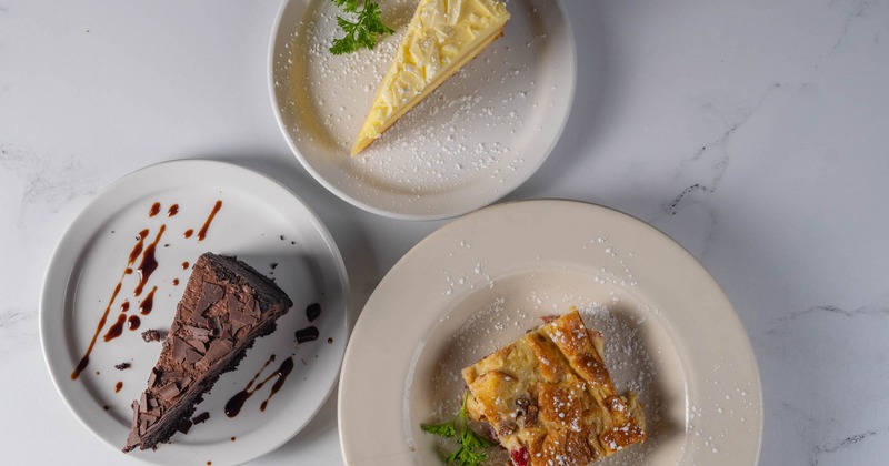 Assortiment of desserts, served