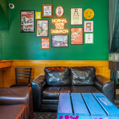 Interior seating space.