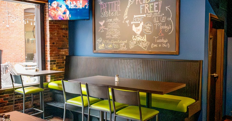 Interior, tables and chairs
