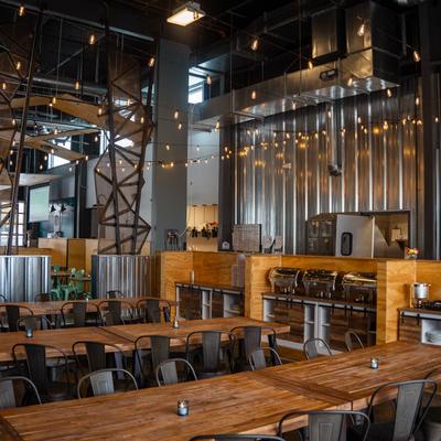 Dining area, tables and chairs.