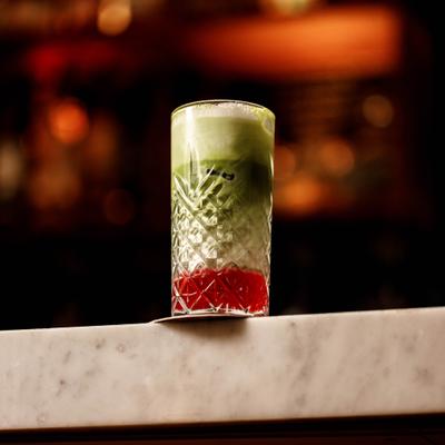 Iced Strawberry Matcha Latte.