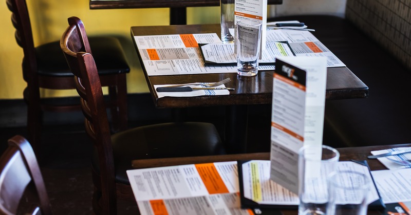 Diner area, tables, chairs