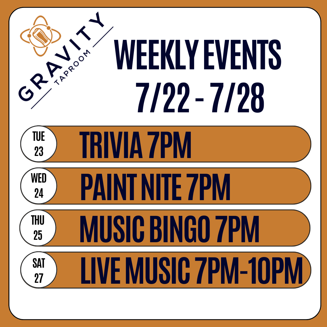 Gravity Taproom Weekly Events