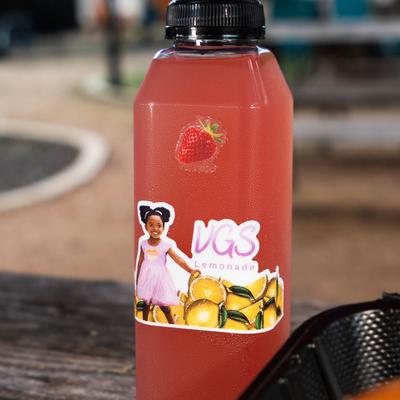 A bottle of strawberry lemonade.