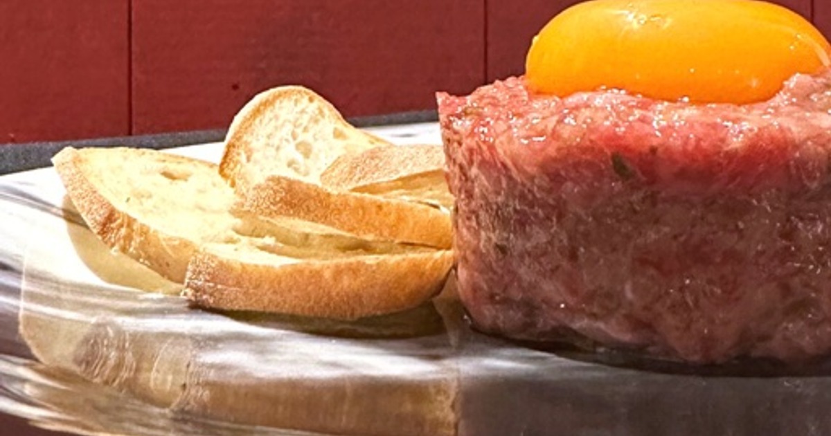 who can resist A5 wagyu tartare?! enjoy at Margotto, the best truffle fine dining restaurant in Hawaii