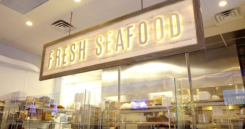 Fresh seafood sign