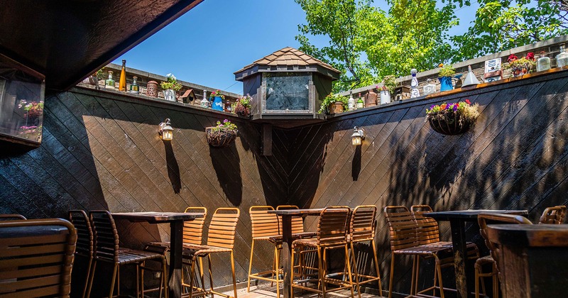 Exterior, patio, tables and seats