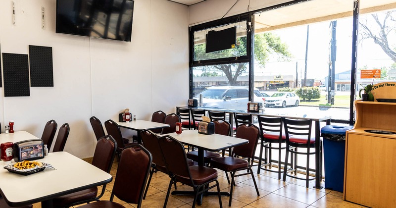Interior, tables ready for guests
