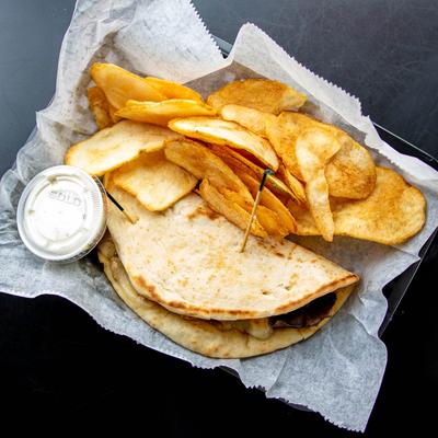 Chicken portobello pita.
