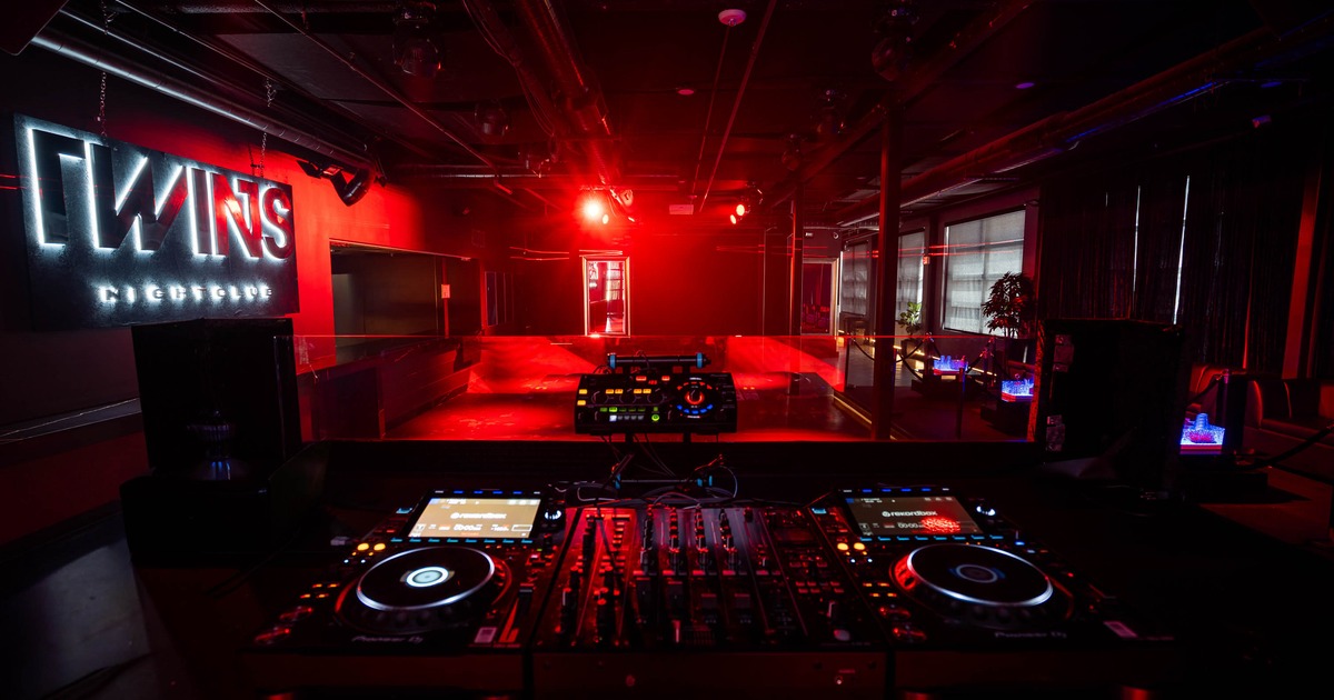 DJ booth with the console