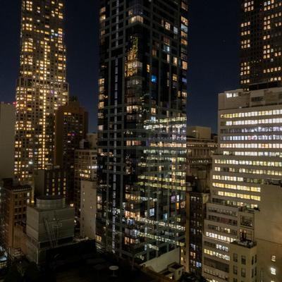 View of New York at night.