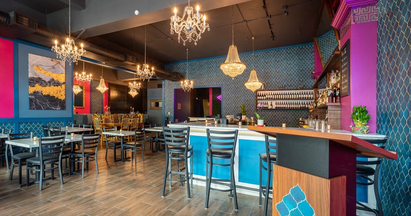 Interior, wide view, dining area