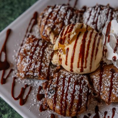 Fried Oreos with ice cream.