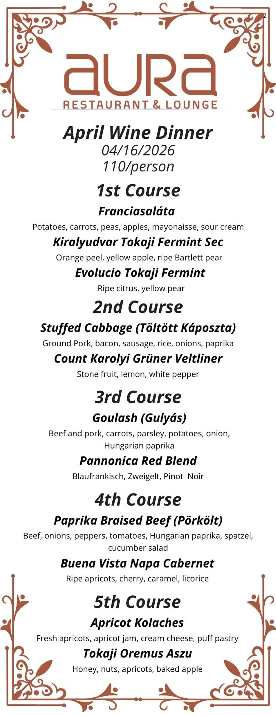 April Wine Dinner event photo