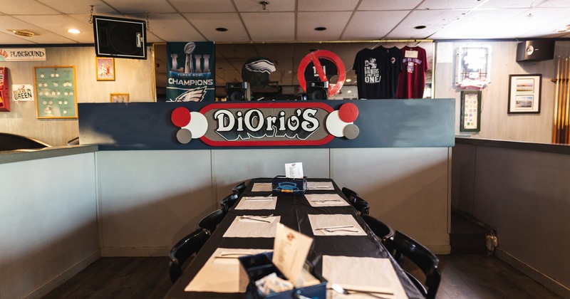 A table set up for a diner