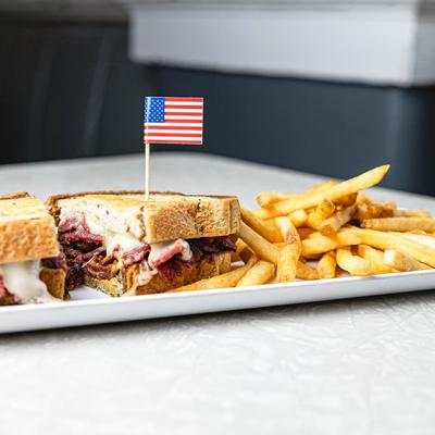 The hot pastrami sandwich.