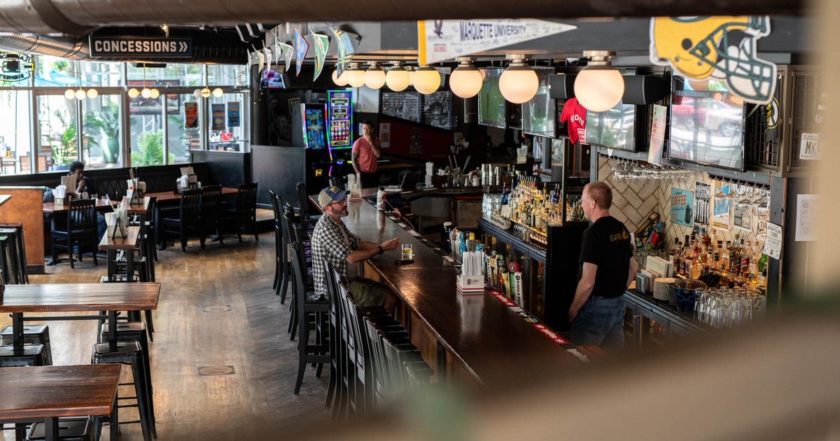 Interior, seating and a bar