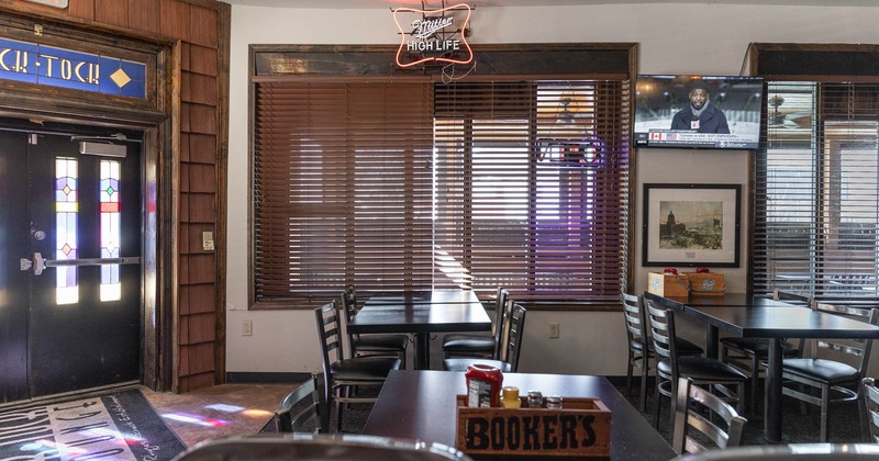 Interior, tables ready for guests