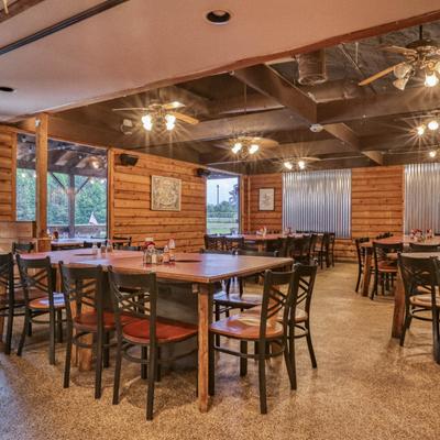 Interior seating area.