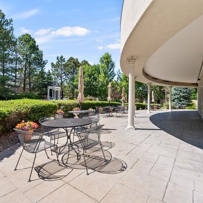 Tables and chairs on the outside