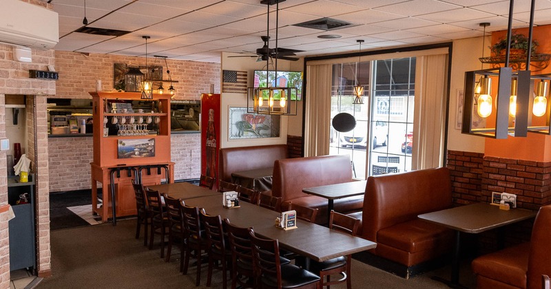 Restaurant interior, main seating space
