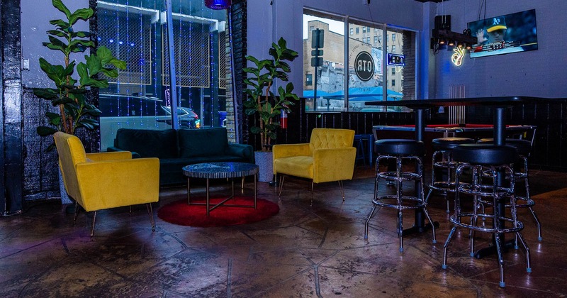 Interior, tables and chairs ready for guests