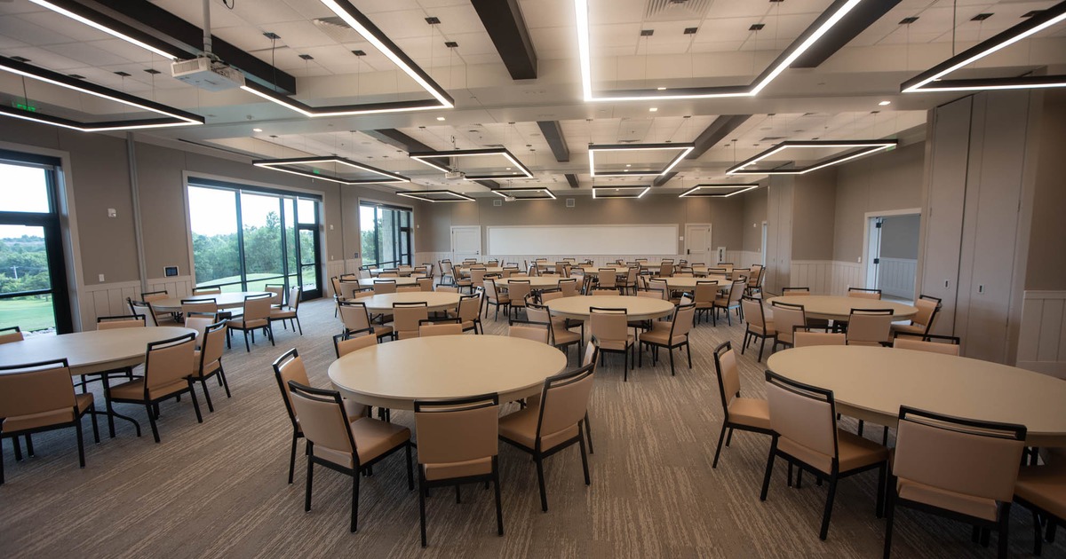 Interior, wide view of dining area