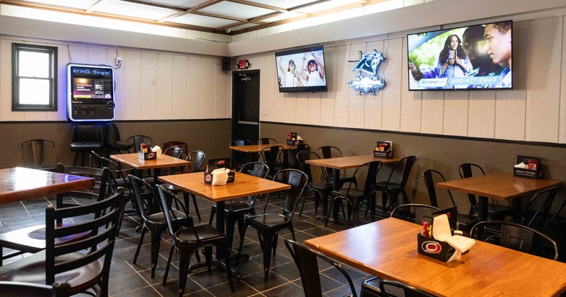 Interior, seating area waiting for guests