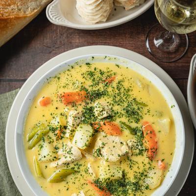 Vegetable cheese soup.