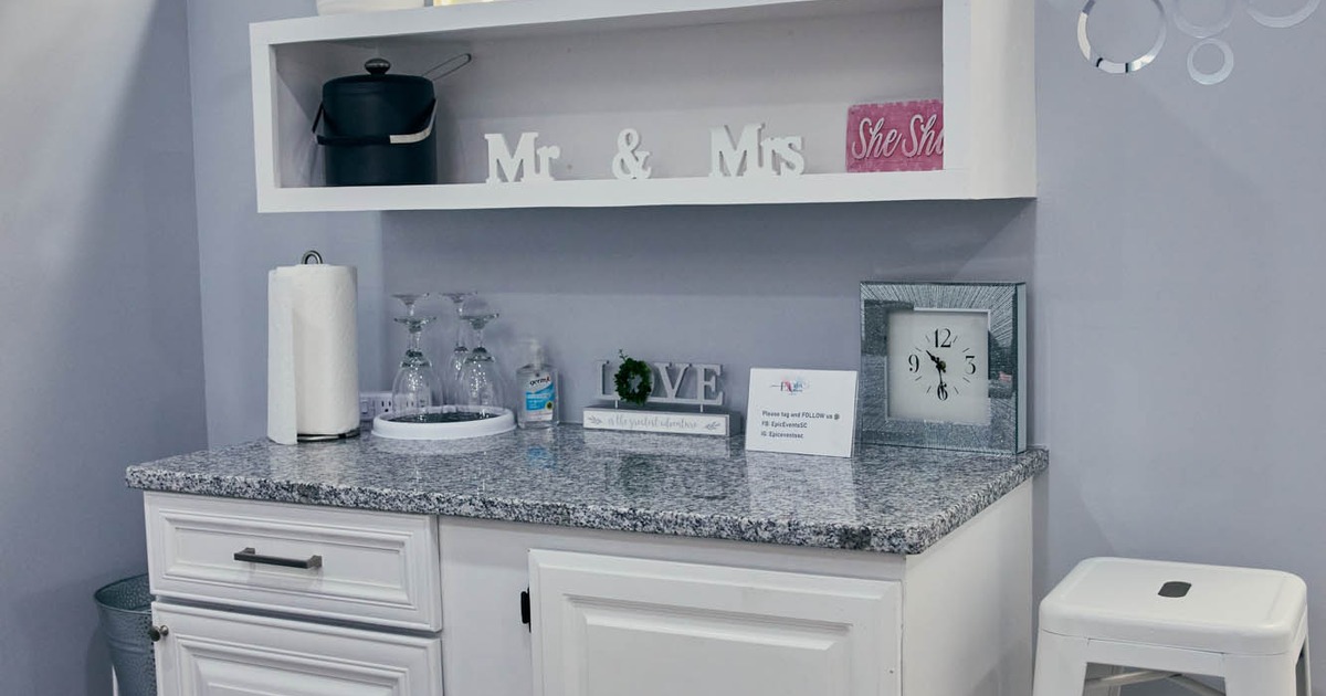 Shelf with various decorations