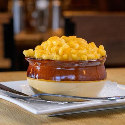 Mac and cheese served.