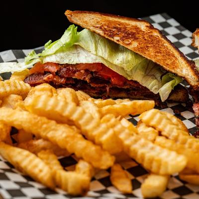 BLT sandwich and fries.